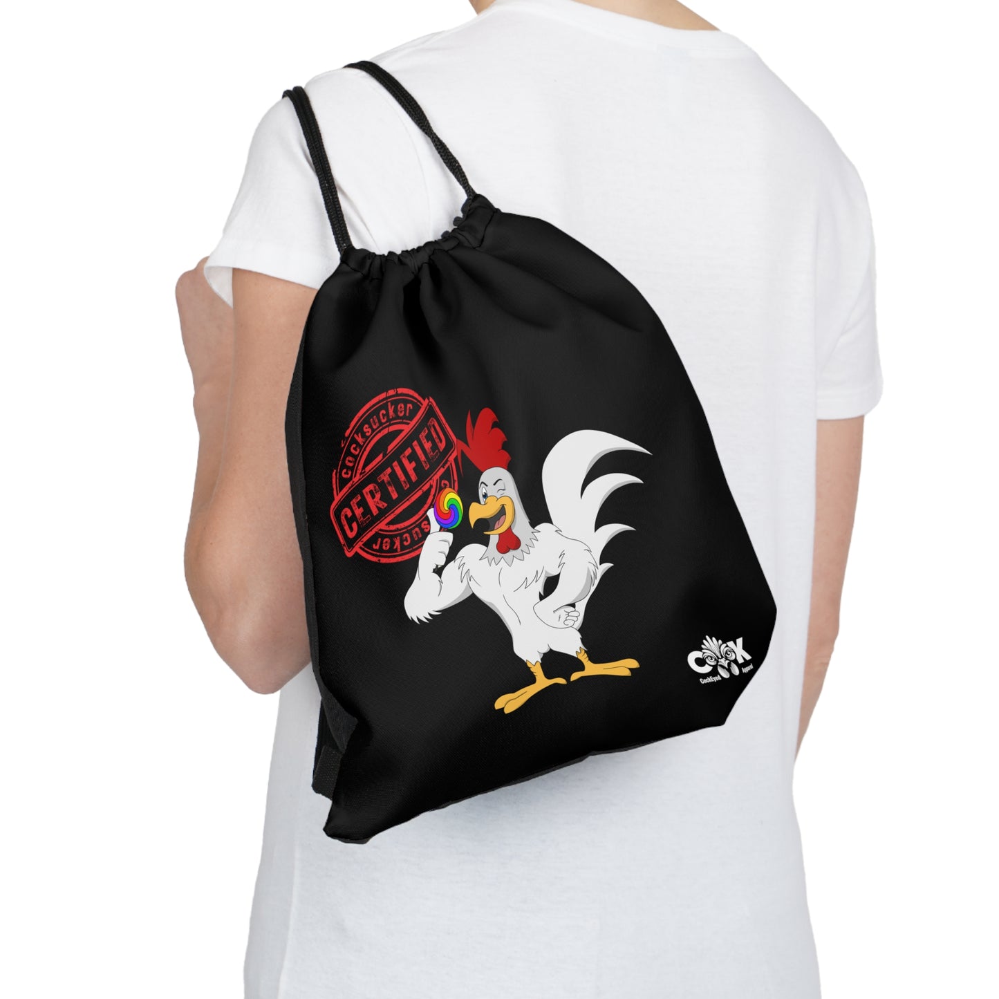 Certified CockSucker Drawstring Bag
