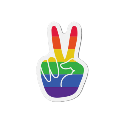 Rainbow Hand Peace Sign Magnet